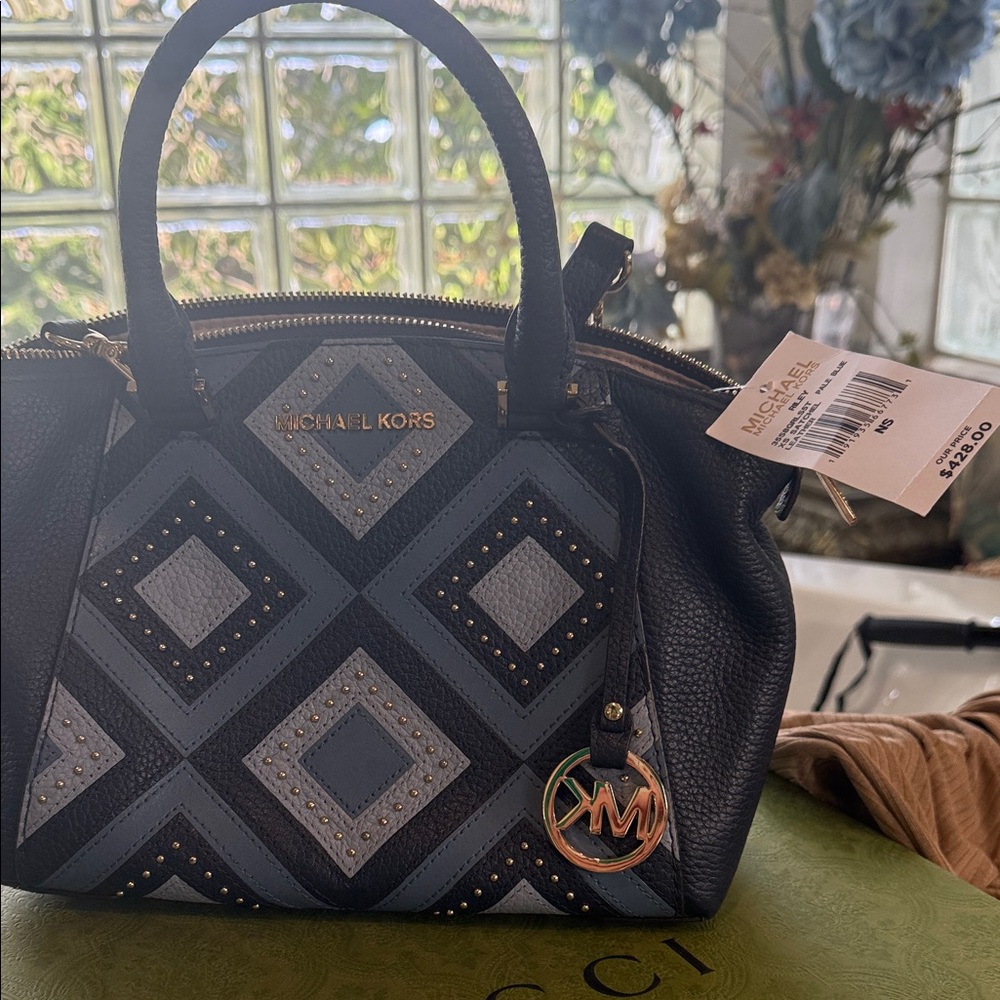 Michael Kors dark and light blues  Diamond Satchel